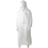 Disposable Polyethylene Hooded Ponchos White, 800mm x 1300mm x 30mu, 96 Pieces Box